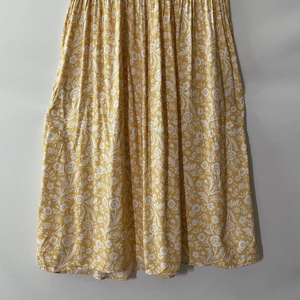 Croft & Barrow Maxi Dress Sleeveless Smocked Floral Yellow Women's Size L - Picture 3 of 13